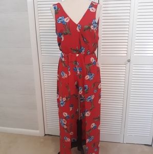 Purple snow floral romper maxi dress LG *I